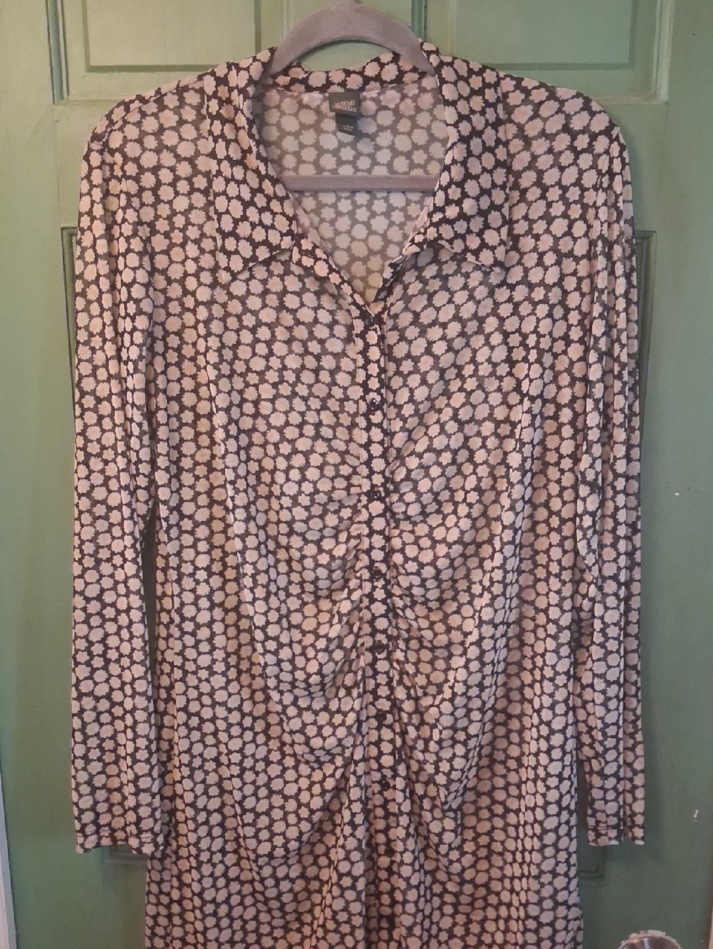 wild fable Daisy Ruched-Front Long Sleeve Tunic